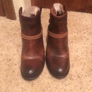 Freebird Casey booties in brown.  Size 8.  Worn 1x